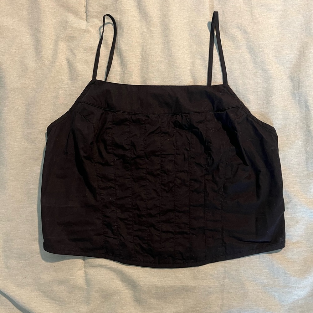 American Eagle Black Sleeveless Corset Top Medium